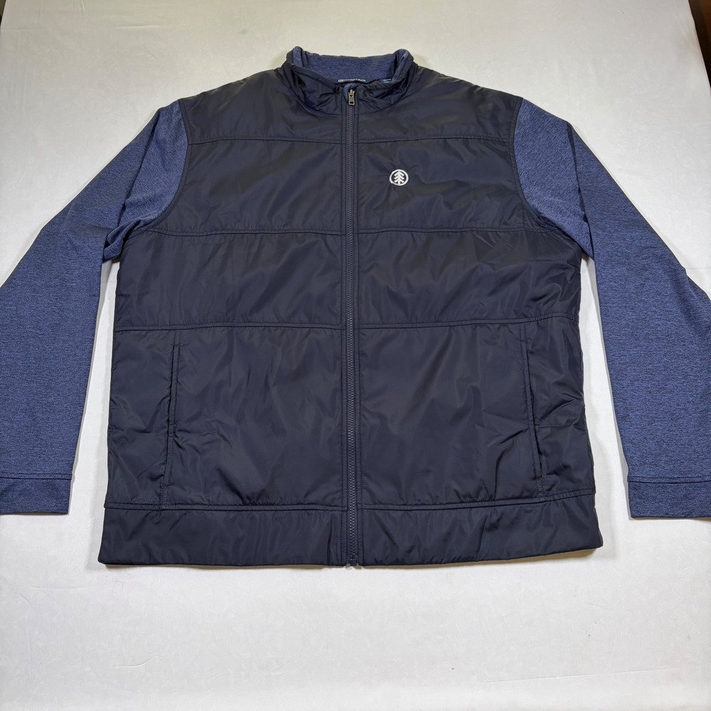 Cutter & Buck Mens XL Hybrid Full Zip Jacket Navy Blue Quilted MCK09406 Golf